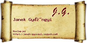 Janek Gyöngyi névjegykártya